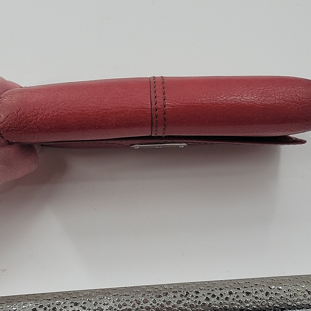 Fossil Red Leather Wallet with Silver Accents - Picture 14 of 16